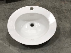 2 X EASTBROOK INSET VANITY BASIN WITH 1 TAP HOLE IN WHITE - MODEL NO. 26.0052 - TOTAL LOT RRP £194 (ZONE 3)