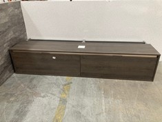 2040(W) X 410(H) X 580(D)MM SEMI RECESSED WALL HUNG 2 DRAWER CABINET IN MAHOGANY & BRUSHED COPPER - RRP £1370 (ZONE 3)