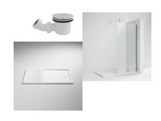 RECTANGULAR WALK-IN SHOWER TRAY 1700MM X 800MM TO INCLUDE CHROME WET ROOM SCREENS TO INCLUDE 1200MM WETROOM SCREEN WITH SUPPORT BAR TO INCLUDE SHOWER TRAY WASTE TO INCLUDE FAST FLOW SHOWER WASTE - TO