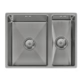 ELLSI ELITE UNDERMOUNT 1.5 BOWL KITCHEN SINK WITH WASTE AND OVERFLOW 555MM L X 440MM W - BRUSHED STEEL - RRP £303 (ZONE 3)