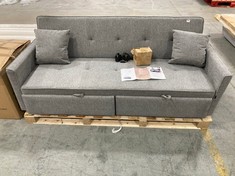 TERRA 3 SEATER SOFA BED IN GREY FABRIC - RRP £549 (ZONE 4)