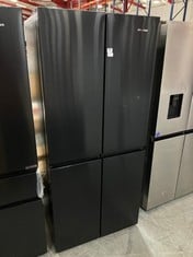 HISENSE PUREFLAT FRIDGE FREEZER IN BLACK STEEL - MODEL NO: RQ563N4AF1 - RRP £600 (ZONE 1)