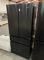 HISENSE PURE FLAT FRENCH DOOR FRIDGE FREEZER IN BLACK STEEL - MODEL NO: RF540N4AF1 - RRP £599 (ZONE 1)