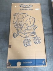 GRACO STADIUM DUO DOUBLE STROLLER IN BLACK - RRP £160 (ZONE 5)