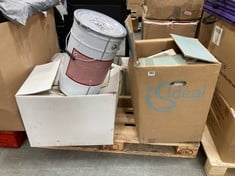 PALLET OF ASSORTED ITEMS TO INCLUDE IDEAL STANDARD WALL HUNG PAN IN WHITE (COLLECTION ONLY) (ZONE 5)