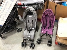 REDKITE FOLDABLE STROLLER IN PLUM TO INCLUDE FOLDABLE STROLLER IN GREY (ZONE 5)