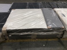 APPROX 135CM BED BASE IN LIGHT GREY FABRIC WITH HEADBOARD TO INCLUDE COOLTOUCH APPROX 135 X 190CM SPRING MATTRESS (ZONE 6) (KERBSIDE PALLET DELIVERY)