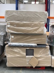 PALLET OF ASSORTED BED BASES AND HEADBOARDS IN ASSORTED SIZES TO INCLUDE BED BASE IN GREY FABRIC SIZE 150 X 190CM (ZONE 7) (KERBSIDE PALLET DELIVERY)