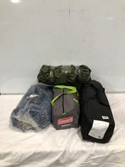 4 X ASSORTED CAMPING ITEMS TO INCLUDE COLEMAN DARWIN 2 COMPACT TENT