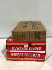 2 X GEORGE FOREMAN FIT GRILL LARGE MODEL NO-25820 TO INCLUDE UTEN HOT PLATE WITH CAST IRON FLAT PLATE MODEL NO-WY-04E