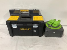 3 X ASSORTED TOOLS/ORGANISERS TO INCLUDE STANLEY ESSENTIALS 19" TOOL BOX WITH METAL LATCHES