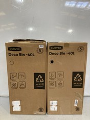 2 X CURVER DECO BINS 40 LITRES