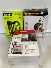 3 X ASSORTED ITEMS TO INCLUDE RYOBI HARNESS FOR POLE PRUNING & HEDGE TRIMMING