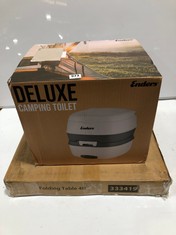 ENDERS DELUXE CAMPING TOILET TO INCLUDE VIDA DESIGN 4FT FOLDING TABLE WHITE