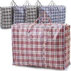 16 X 5 PACK STRONG EXTRA LARGE JUMBO STORAGE LAUNDRY ZIPPED BAG REUSABLE 60 X 60CM.