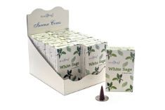 8 X STAMFORD WHITE SAGE INCENSE CONES-12 PACKS X 15 CONES, BAMBOO, 7X15X23 CM.