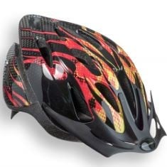 3X ASSORTED HELMETS TO INCLUDE SCHWINN THRASHER BOYS AND GIRLS BIKE HELMET, KIDS AGE 5-8 YEAR OLD, DIAL FIT ADJUSTMENT, LIGHTWEIGHT, FIT 47-53 CM, CHILD FLAMES, JSP EVOVISTALENS EN 397 SAFETY HELMET