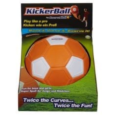 16 X STAY ACTIVE KICKERBALL BY SWERVE BALL FOOTBALL TOY SIZE 4 AERODYNAMIC PANELS FOR SWERVE TRICKS, INDOOR & OUTDOOR, AS SEEN ON TV, UNISEX, ORANGE WHITE.