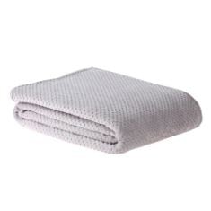 4 X SLEEPDOWN LUXURY WAFFLE FLEECE SILVER GREY THROW OVER SOFA SUPER SOFT WARM COSY HONEYCOMB BED BLANKET BEDSPREAD - 150CM X 200CM, 5056242828778.