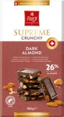 ASSORTED CHOCOLATE ITEMS TO INCLUDE FREY SUPREME DARK CRUNCHY ALMOND 180G - COCOA 26% MINIMUM - SWISS PREMIUM CHOCOLATE - RAINFOREST ALLIANCE CERTIFIED - CHOCOLATE BAR.