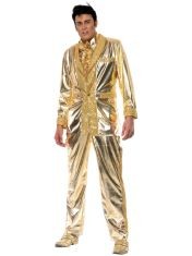 8X ASSORTED FANCY DRESS TO INCLUDE SMIFFYS ELVIS COSTUME IN GOLD FOR ADULTS, JACKET, SHIRT FRONT, AND TROUSERS, OFFICIALLY LICENSED, GOLD JACKET WITH LAPEL DETAIL AND RUFFLE SHIRT FRONT, IDEAL FOR MU