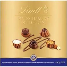 16X ASSORTED CHOCOLATE TO INCLUDE LINDT SWISS LUXURY SELECTION - 14 ASSORTED MILK, WHITE AND DARK CHOCOLATE BOX MEDIUM, 143G - GIFT PRESENT OR SHARING BOX - BIRTHDAY, CELEBRATIONS, CONGRATULATIONS, T