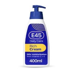 30 X E45 RICH CREAM 400 ML – E45 CREAM WITH EVENING PRIMROSE OIL – BODY FACE HAND CREAM FOR LONG-LASTING MOISTURISATION AND SOFT SKIN – SUITABLE FOR ALL SKIN TYPES, EVEN FOR DRY AND SENSITIVE SKIN EX