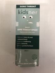 25 X KIDSNER SORE THROAT SPRAY 20ML EXP: 10/24.