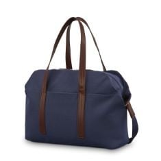 2X ASSORTED BAGS TO INCLUDE SAMSONITE VIRTUOSA WEEKENDER DUFFEL OVERNIGHT BAG WITH LAPTOP COMPUTER SLEEVE, NAVY, PRIVATE CUSTOM GREY PURSE .