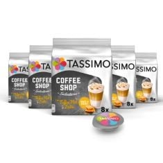 13X ASSORTED TASSIMO COFFEE TO INCLUDE TASSIMO COFFEE SHOP SELECTIONS TOFFEENUT LATTE COFFEE PODS X8 (PACK OF 5, TOTAL 40 DRINKS), TASSIMO COSTA CAPPUCCINO COFFEE PODS X8 (PACK OF 5, TOTAL 40 DRINKS)