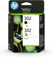 24 X HP X4D37AE 302 ORIGINAL INK CARTRIDGES, BLACK AND TRI-COLOR, 2 COUNT (PACK OF 1).