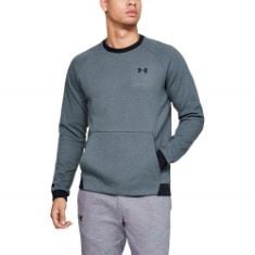 12 X UNDER ARMOUR MEN UNSTOPPABLE KNIT CREW WARM-UP TOP - WIRE/BLACK (073), LARGE.