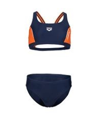 ARENA FEEL GIRLS' THRICE BIKINI, ARENA WOMEN'S POWERSKIN ST NEXT OB. ONE PIECE SWIMSUIT, BLUE, 30 EU.