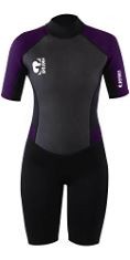 2 X ASSORTED WETSUITS TO INCLUDE GUL WOMENS G-FORCE 3MM BACK ZIP SHORTY WETSUIT - BLACK MULBERRY - EASY STRETCH - 80% D-FLEX PANELS FOR DURABILITY, CRESSI MAYA LADY MONOPIECE WETSUIT - WOMEN'S MONOPI