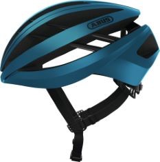 2 X ASSORTED BIKE HELMETS TO INCLUDE ABUS AVENTOR RACING BIKE HELMET - VERY WELL VENTILATED CYCLING HELMET FOR PROFESSIONAL CYCLING FOR MEN AND WOMEN - BLUE, SIZE M.