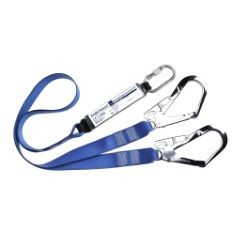 20 X ASSORTED ITEMS TO INCLUDE PORTWEST FP51 SAFETY LANYARD DOUBLE WEBBING WITH SHOCK ABSORBER - FALL PROTECTION HARNESS 1.8M ROYAL BLUE.