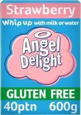 12 X ANGEL DELIGHT SMOOTH & CREAMY STRAWBERRY FLAVOUR INSTANT DESSERT MIX, 600 G (PACK OF 1) BBE 8/2024.