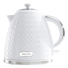 20 X DAEWOO SDA1780 ARGYLE COLLECTION, 1.7L, ELECTRIC KETTLE WITH REMOVABLE LID AND FILTER FOR AN EASY CLEAN, AUTO SHUT OFF AND POWER INDICATOR FOR SAFETY, WHITE, TOWER T80356 CERASURE 16 CM SAUCEPAN