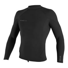 O'NEILL MEN'S REACTOR-2 1.5MM L/S TOP WETSUIT - BLACK/BLACK/BLACK/MEDIUM, TRESPASS MENS WEIR WATERPROOF RAIN JACKET WITH CONCEALED HOOD, BLACK, M EU.