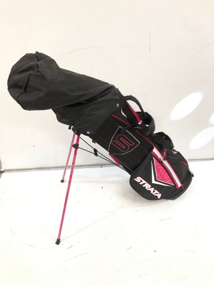 STRATA GOLF CLUB AND BAG SET IN BLACK AND PINK RRP: £329