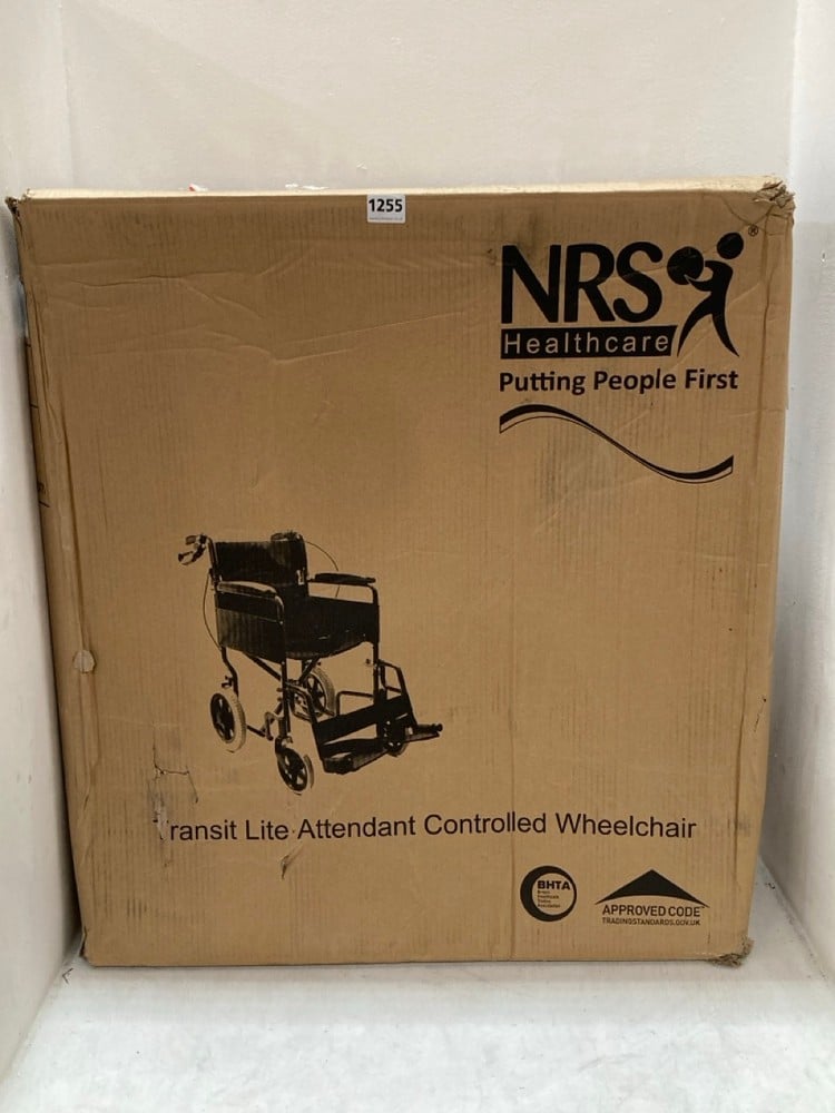 NRS HEALTHCARE TRANSIT LITE ATTENDANT CONTROLLED WHEELCHAIR RRP: £199