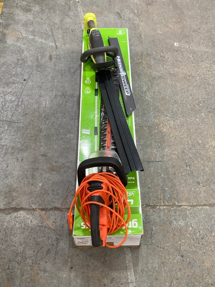 3 X ASSORTED ITEMS TO INCLUDE GREENWORKS 40V BATTERY POWERED 2-IN-1 POLE SAW & POLE HEDGER