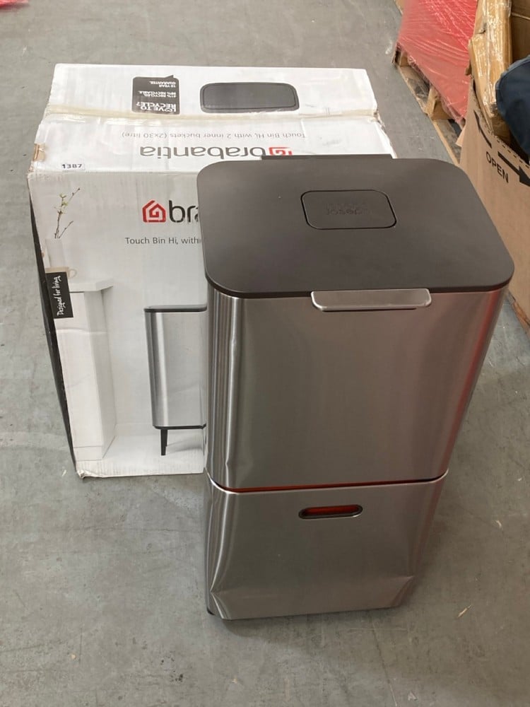 BRABANTIA TOUCH BIN WITH 2 INNER BUCKETS 30L - RRP £224