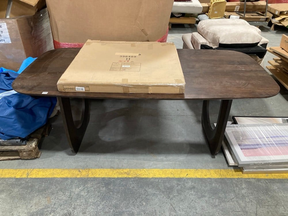 ARC DINING TABLE 2000X1000X760MM - SKU: 520641 - RRP £1249.95 AND WF OPAL ABSTRACT FRAMED ART 825X55X825MM (396489) (KERBSIDE PALLET DELIVERY)