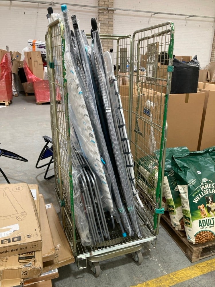 CAGE OF ASSORTED IRONING BOARDS TO INCLUDE ERGO MINKY HOMECARE FOLDABLE IRONING BOARD- RRP £37.50 (CAGE NOT INCLUDED) (KERBSIDE PALLET DELIVERY)