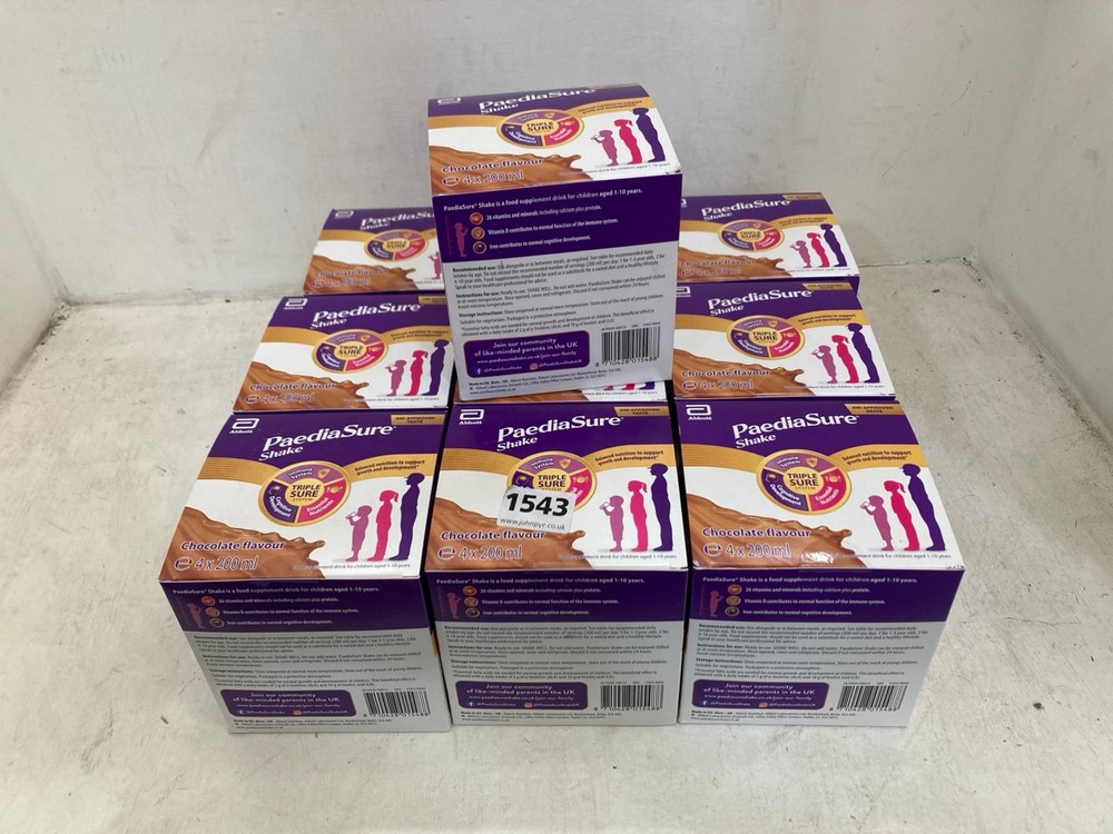 10X PAEDIASURE SHAKE 4X200ML PACKS- RRP £8.50 (COLLECTION ONLY, CAGE NOT INCLUDED)