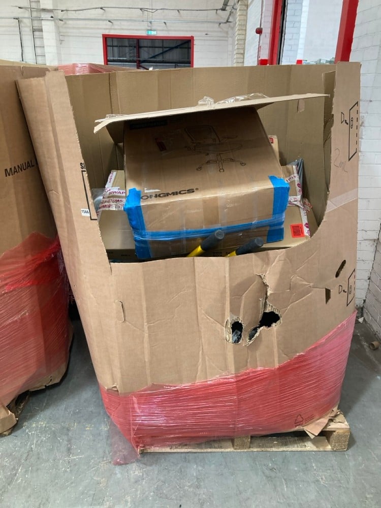 PALLET OF ASSORTED HOUSEHOLD ITEMS TO INCLUDE LARGE PET CAGE MODEL NO PEC-902 (KERBSIDE PALLET DELIVERY)