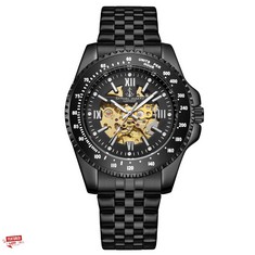 SAMUEL JOSEPH LIMITED EDITION SKELETON MECHANISM BLACK DESIGNER MENS WATCH SKU:SJ0017 RRP 220: LOCATION - RACK A