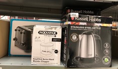 QUANTITY OF KITCHEN & APPLIANCES ITEMS TO INCLUDE RUSSELL HOBBS BRUSHED STAINLESS STEEL & BLACK ELECTRIC 1.7L CORDLESS KETTLE WITH BLACK HANDLE , FAST BOIL 3KW, REMOVABLE WASHABLE ANTI-SCALE FILTER,