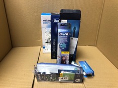 QUANTITY OF HEALTH & BEAUTY ITEMS TO INCLUDE ORAL-B PRO 3 ELECTRIC TOOTHBRUSH FOR ADULTS, 1 CROSS ACTION TOOTHBRUSH HEAD, 3 MODES, ORAL B ELECTRIC TOOTHBRUSH WITH PRESSURE SENSOR, 2 PIN UK PLUG, 3000